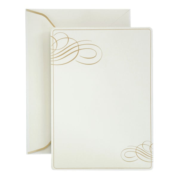 White on White Satin Curly Border/Frame Gartner Invitation Kit 