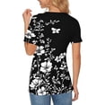 thumbnail image 4 of DeHolifer Womens Tops Summer Cap Sleeve Pleated Crewneck T-Shirts Loose Dressy Casual Basic Tees Trendy Outfits Black 3XL, 4 of 5
