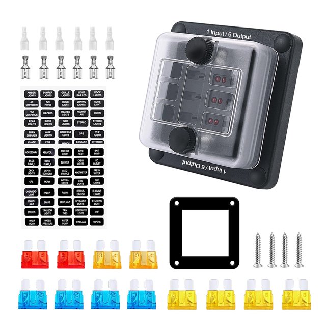 Inteprter 32 unids/set camión 6 vías 32V 100A caja de fusibles luz antiniebla faro distribución de energía fusibles bloque soporte piezas de repuesto Electrónica miscelánea