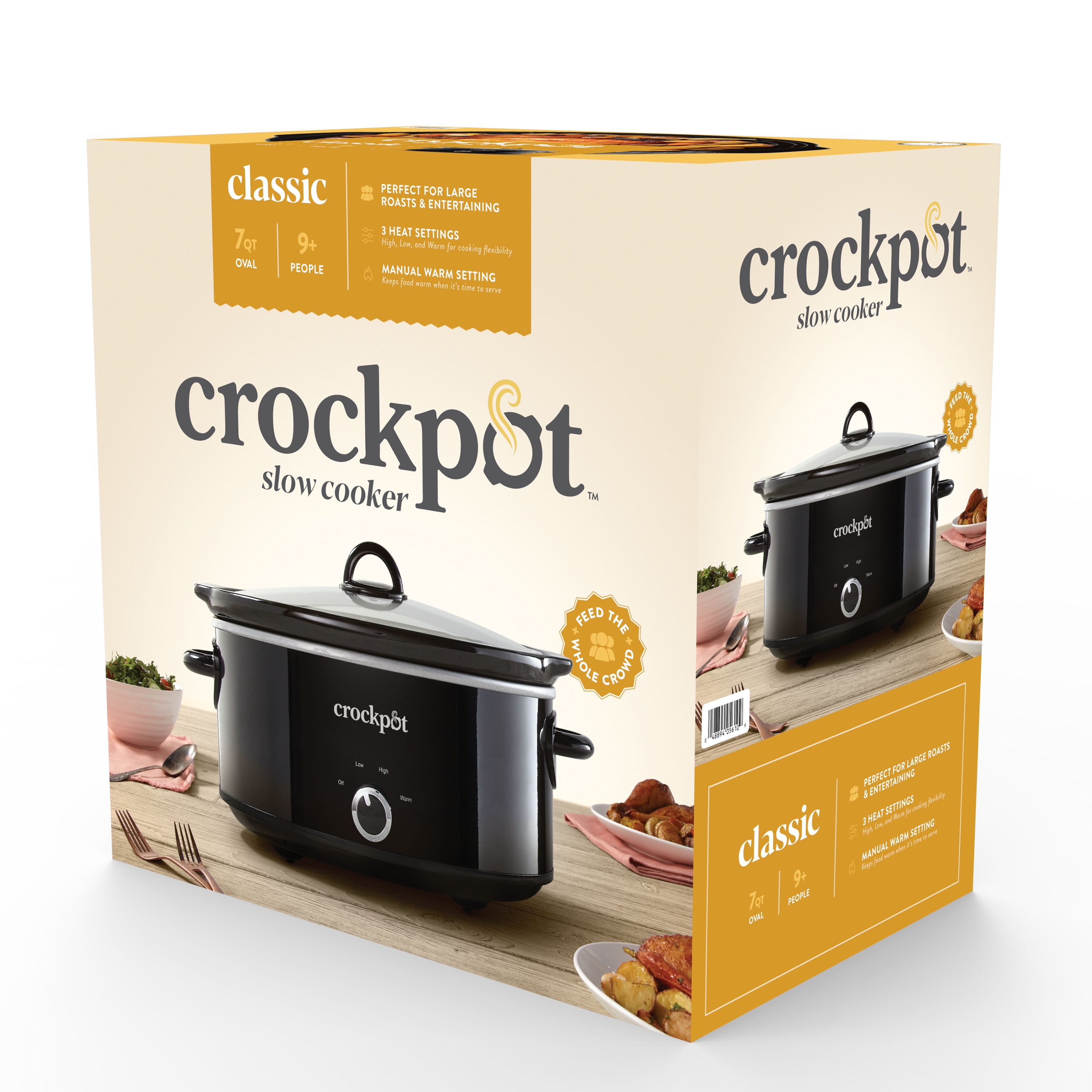 Slow Manual Black Crock-Pot 7-Quart Cooker,