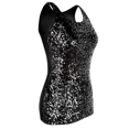 thumbnail image 3 of PrettyGuide Women Shimmer Glam Sequin Embellished Sparkle Tank Top Vest Tops Black, X-Large, 3 of 7
