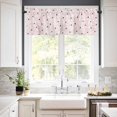 thumbnail image 3 of Merry Christmas Curtain Valances Set Pink Santa Claus Leaf Winter Snowflake Striped Kitchen Curtains 36&nbsp;inch Length Rod Pocket Valance and Tiers 3 Piece Set Small Bedroom Bathroom Laundry Decor, 3 of 7