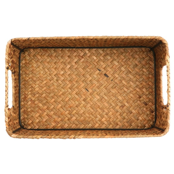 LOLIPPYY Long Rectangular Basket Seaweed Container for Home Organization 1Pcs Chocolate