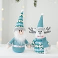 thumbnail image 3 of Dserfhy Christmas Doll Blue Snowman Santa Claus Reindeer Christmas Doll Handmade Plush Figure Ornament Home Office Decor, 3 of 8
