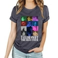thumbnail image 1 of TayIor Sw1ft Chemises, Tyler Sw1ft Merch, Tyler Sw1ft, Mode Décontractée Imprimée Col Rond Manches Courtes Blouse Femmes Graphique Amateur de Musique TKFASHION Gris Foncé TTTG, 1 of 5