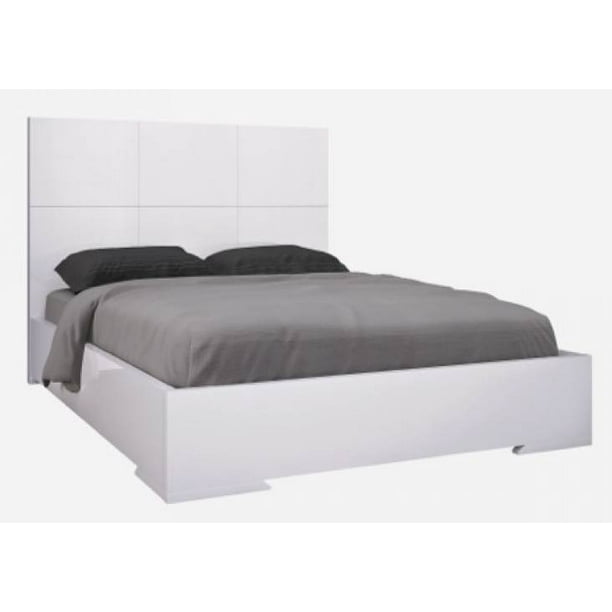 High Gloss White Twin Bed (Queen 39 in. L x 75 in. W x 47.5 in. H (155
