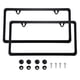 thumbnail image 1 of 2 marcos para matrícula de metal de acero inoxidable, cubierta delantera trasera para etiqueta de coche, soporte para pulido de espejo a prueba de óxido con tornillos, almohadillas antisonajero, color negro Unique Bargains marcos de placas de automóviles, 1 of 6