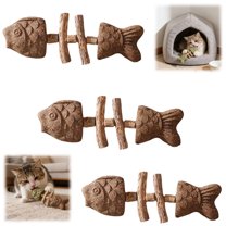 Purrident - Fix Your Cat’s Dental Health, Natural Dental Chew Toy for Cats, Fishbone Shape with Catnip & Silvervine, Durable Feline Tooth Care Tool, Multi-Flavor Options (3PCS)