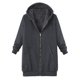 thumbnail image 3 of ICHUANYI Clearance Women Plus Size Fashion Vintage Solid Fleece Hooded Zipper Long Sleeve Thick Coat Tops(Gray, XXL) ICHUANYI WER2023081113763, 3 of 5
