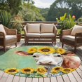 thumbnail image 4 of Round Rug 6Ft Washable Non-Slip, Cow Sunflowers Circle Area Rugs for Living Room Bedroom, Farmhouse Pastoral Animals Flowers Plants Indoor Floor Mats Carpet Runner for Home Decor Aesthetic, 4 of 8