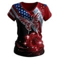 thumbnail image 5 of Iaqnaocc 250 Anniversary Usa Shirt for Women 4th Of July Short Sleeve Casual V-Neck Independence Day Glitter American Flag Butterfly Tees Retro 2026 Summer Fashion Tee Tops Red XL, 5 of 6