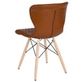 thumbnail image 3 of Flash Furniture Riverside Contemporary Upholstered Chair with Wooden Legs in Saddle Vinyl, 3 of 5