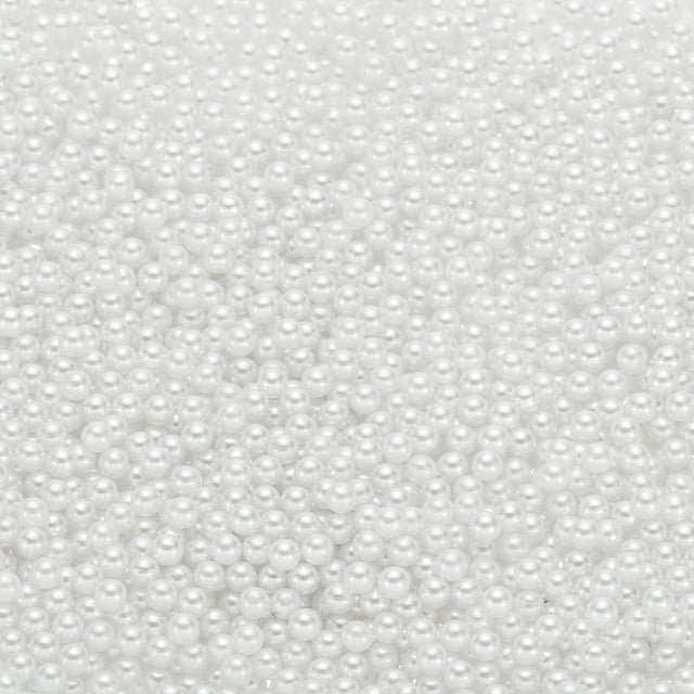 Uxcell 5000Pcs Faux Pearl for Crafting, 4mm No Hole ABS Round Pearls Beads for Cosmetic Boxes, DIY, White