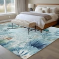 thumbnail image 5 of Summer Coastal Washable Living Room Rugs 5'x8', Ocean Sea Turtle Nautical Coral Eucalyptus Leaves Low Pile Throw Large Area Rug Non-Slip Sturdy Edge Binding Carpet for Living Room Kitchen Office, 5 of 9