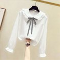 thumbnail image 6 of CAUYDY Collared Shirts for Girls Kids Long Sleeve Button Down Fly Sleeve Blouse, School Uniform Top for Fall Winter Daily Wear OTHER Sizes 9-10 Years, 6 of 6
