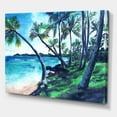 thumbnail image 3 of Designart ' Tropical Beach In Summer Paradise With Palm Trees ' Nautical & Coastal Canvas Wall Art Print, 3 of 4