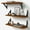 Walnut, variant on Black Floating Shelves Bathroom Set of 3, Wooden Wall Book Shelves, Rustic Shelf for Storage, Bathroom Organizer, Living Room, Kitchen, Office (Black)