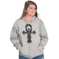 thumbnail image 4 of Ankh Egyptian Cross Symbolic Spiritual Unisex Fleece Graphic Zip Up Hoodie Brisco Brands 3X, 4 of 5