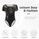 thumbnail image 4 of Balery Black And Gold White Horse Body de cuello redondo de manga corta para mujer Tops de manga corta Tops básicos-Large, 4 of 7