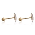 thumbnail image 4 of Aretes de oro 14k GIALLO Broquel Girasol de oro blanco brillante y oro amarillo mate, 4 of 4