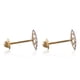 thumbnail image 4 of Aretes de oro 14k GIALLO Broquel Girasol de oro blanco brillante y oro amarillo mate, 4 of 4