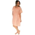 thumbnail image 3 of Women's Short Sleeve Woven Snap-Front Closure Housecoat Duster Lounge Stripe Nightgown Robe, 3X-Large Peach, 3 of 5