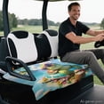 thumbnail image 2 of Yuyamidu Summer Turtle Golf Cart Seat Covers with Storage Pockets Soft Polyester Fabric, Universal Fit for 2-Seat Golf Carts, Easy to Install and Remove, Outdoor Golfing, 2 of 8