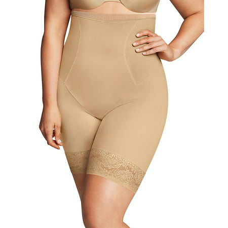 Maidenform Firm Foundations Curvy Hi Waist Thigh Slimmer - (Best Outfit For Curvy Body)