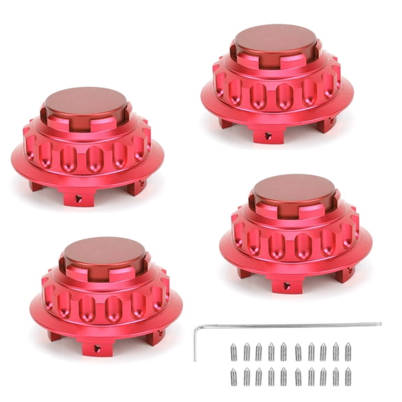 4pcs 3in Wheel Center Hub Caps Aluminum Alloy Covers 7PP601149A Replacement AccessoryRed