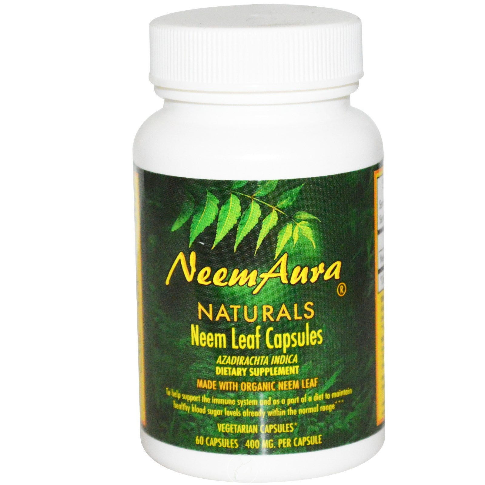 Neem Leaf Capsules VEGI CAPS, 60 VCAP by Neemaura, Pack of 2