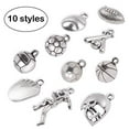 thumbnail image 3 of Ball Games Sports Charms, 30 Pieces Mixed Alloy Sport Theme Baseball Football Basketball Craft Charms Pendants Jewelry Findings Making Accessory for DIY Necklace Bracelet Earring - 10 Styles, 3 of 8