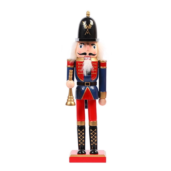 Ruanlalo Wooden Nutcracker Decor 30cm Hand-Painted Soldier with Moving Jaw Christmas Mantel & Tree Decoration Festive Gifts
