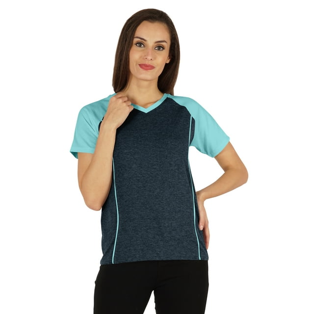 Inkmeso T-Shirt à Manches Courtes Uni pour Femmes Sportif Décontracté Basique