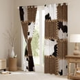 thumbnail image 6 of jejeloiu Rustic Cowhide Black Out Curtains,Country Farmhouse Lodge Curtains Pack of 2 (42x63 Each),Patchwork Cattle Hide Bedroom Curtains For Boys Girls,Ultra Soft Home Decor, 6 of 6