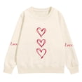 thumbnail image 2 of AUDeals Girls Heart Print Sweatshirt - Round Neck Long Sleeve Loose Fit Pullover Top for Kids Spring Fall Casual Everyday Wear, 2 of 6