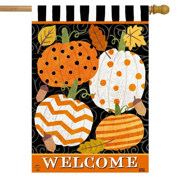 Briarwood Lane Fall Celebration Pumpkins House Flag