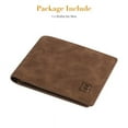 thumbnail image 6 of PU Leather Wallet for Men, Slim Leather Bifold Design，Genuine Leather ID Window Card Case, RFID Blocking Wallet with 6 Slots, Brown, 6 of 9