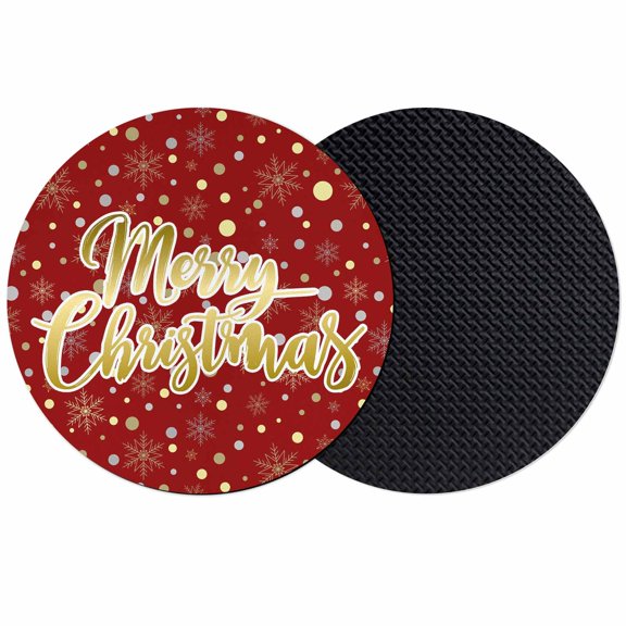 Merry Christmas Red Coasters Set of 2, Absorbent Coasters for Drinks, Xmas Snowflakes Polka Dot New Year Coaster for Desk Coffee Table Protection, Home Decor House Warming Gifts 4"