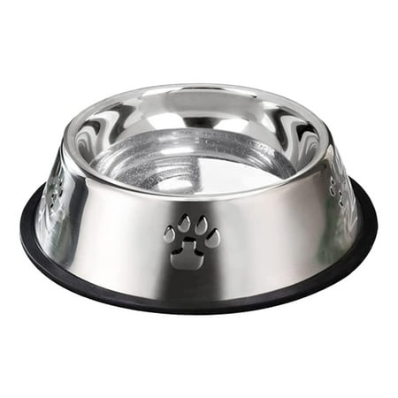 Stainless Steel Dog Bowls, Feeding Bowls, Dog Plate Bowls with Rubber