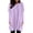 Purple, variant on Women's Long Sleeve Print Top - Round Neck, Pocket Detail, Autumn Winter - Polyester Fabric for Casual & Athletic Wear