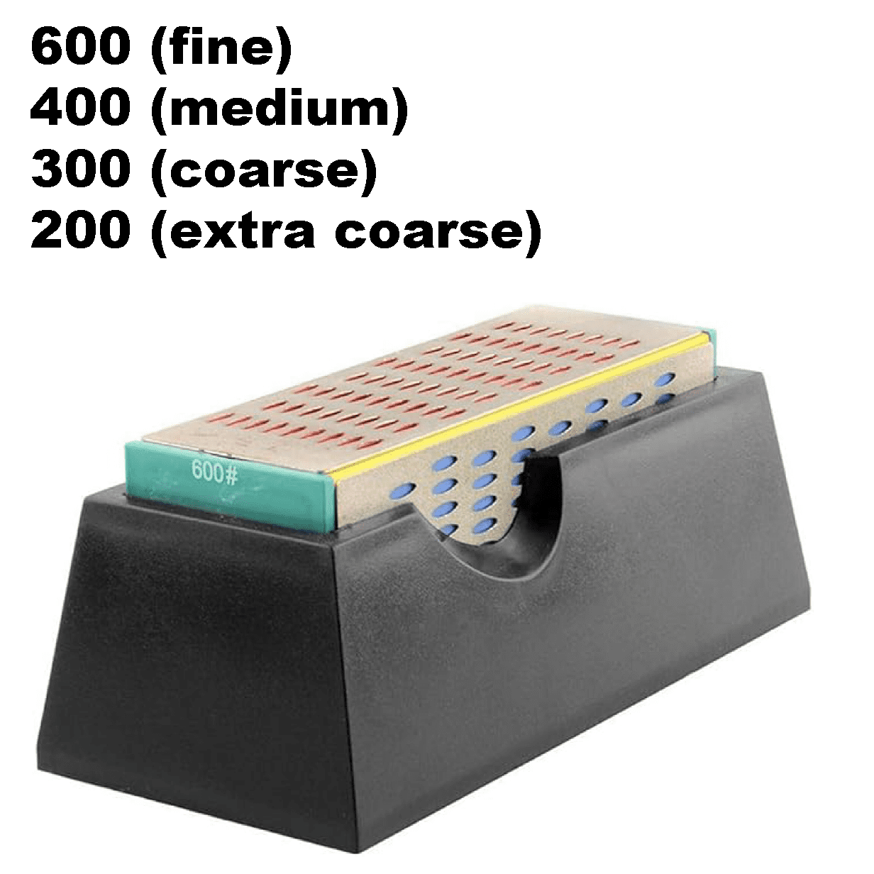4 Sides Diamond Sharpening Hone Whetstone Stone Block Knife Tool Knife Sharpener