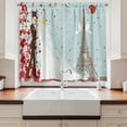 thumbnail image 2 of Ambesonne Paris Kitchen Curtains, French Couple and Hearts, 55"x39", Blue Red White, 2 of 3