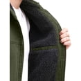 thumbnail image 3 of G.H. Bass & Co. Men's Cotton Canvas Bomber with Buffalo Plaid Flannel Sherpa Hood Cotton Lightweight Jacket (Olive, X-Large), 3 of 5