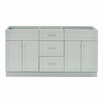 Ariel Hamlet 66 Inch Double Sink Base Cabinet In Grey