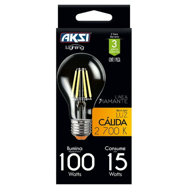 Foco Led Filamento A19 15W Luz Cálida