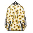 thumbnail image 3 of White Sunflower Backpack for School,Cute School Bag,Schoolbag with Adjustable Shoulder Straps & Padded Back,16.9 Inch, 3 of 5
