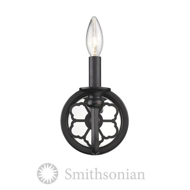 Golden Lighting 5926-1W ABZ Saxon 1 Light Wall Sconce, Black