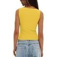 thumbnail image 2 of Summer Tops, Women'S Sleeveless Sexy Slim Tank Tops With Built In Bras Solid Color Pullover Winter Tops Womens Gym Tank Tops Women In Bra Tank Tops For Green Tops Corset (XXL, Yellow) ZMTing, 2 of 4