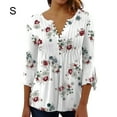 thumbnail image 4 of Minnieouse Tops de manga 3/4, camiseta oscilante, túnica de verano, atractiva, elegante, transpirable, multicolor, para mujer, playa a la moda Prendas para la parte del cuerpo Blanco S, 4 of 5