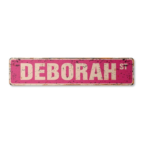 DEBORAH Vintage Aluminum Street Sign Childrens Name Room Metal Sign rustic metal tin | Indoor/Outdoor |  24" Wide